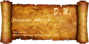 Donauer Márk névjegykártya